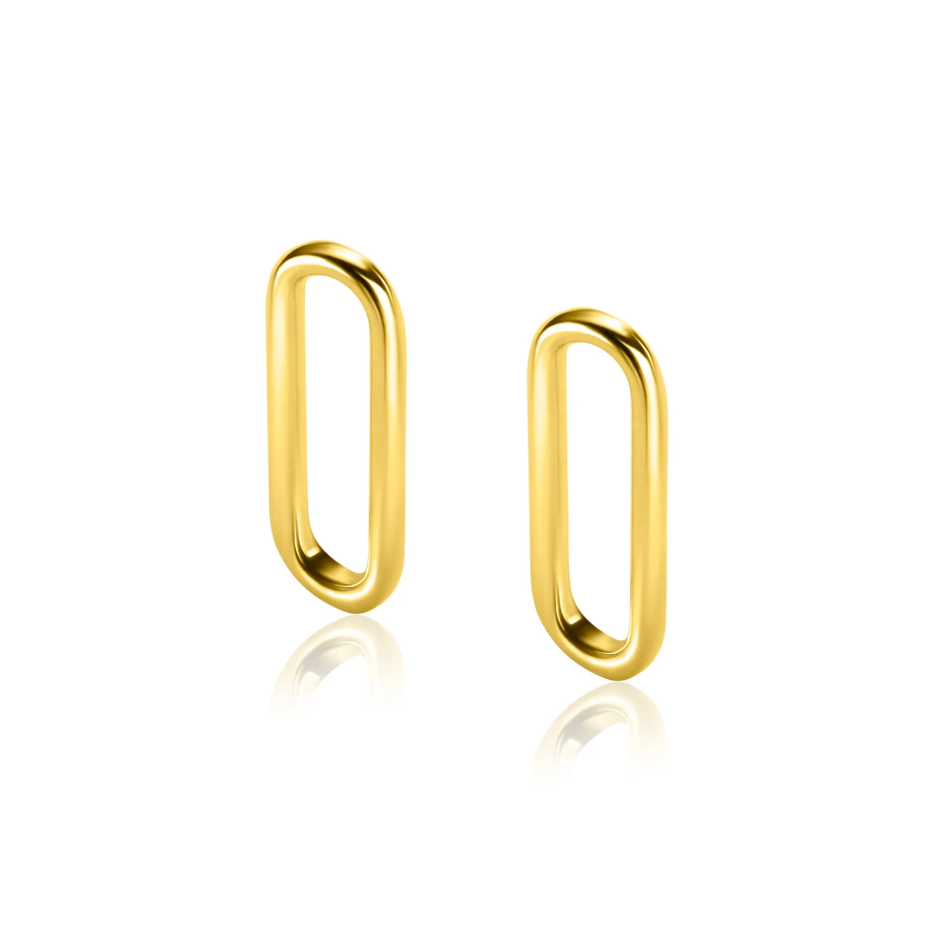 20mm ZINZI gold plated zilveren oorbedels open ovale vorm glad ZICH2415G (zonder oorringen)