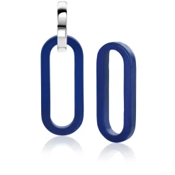 30mm ZINZI grote ovale oorbedels in trendy lapis lazuli blauw ZICH2456L (zonder oorringen)