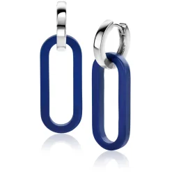 30mm ZINZI grote ovale oorbedels in trendy lapis lazuli blauw ZICH2456L (zonder oorringen)