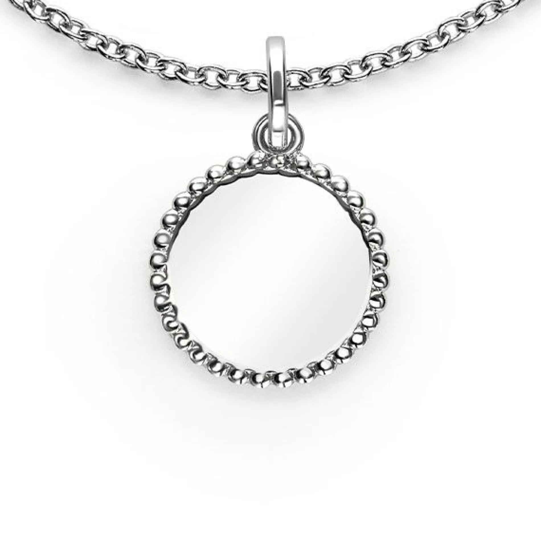 12mm ZINZI zilveren coin hanger met parelrand voor gravure ZIH2650 (zonder collier)