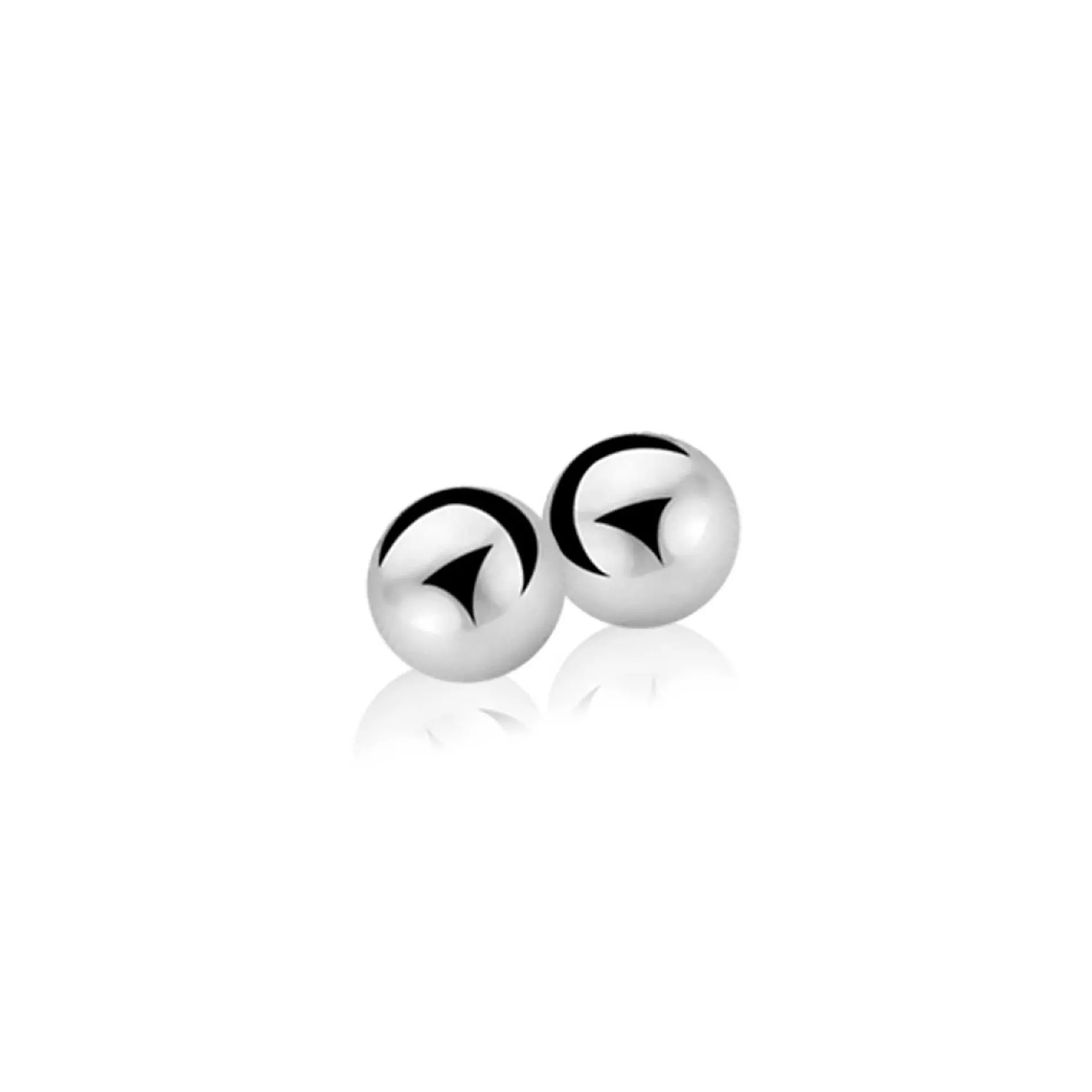 4mm ZINZI zilveren oorknoppen glad bol ZIO806