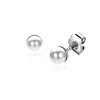 4mm ZINZI zilveren oorknoppen wit parel ZIO1318