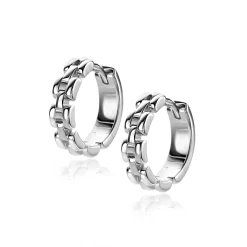 16mm ZINZI zilveren oorringen met rolex-style schakels 4mm breed en luxe klapsluiting ZIO2556