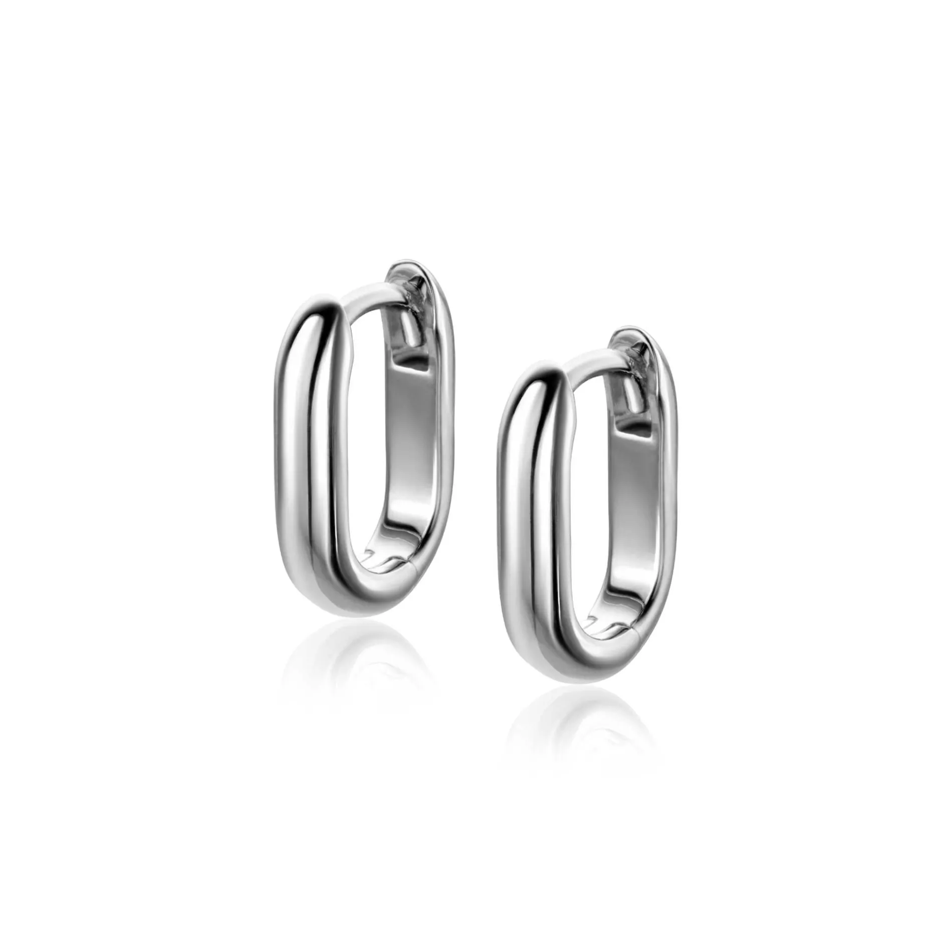 14,5mm ZINZI zilveren oorringen in ovale vorm met ronde buis 3mm breed ZIO2603