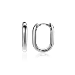 15,5mm ZINZI zilveren oorringen in ovale vorm met ronde buis 3mm breed ZIO2604