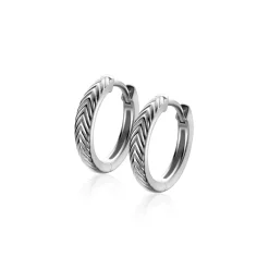 15mm ZINZI zilveren oorringen met veertjesmotief 3mm breed en luxe klapsluiting ZIO2644
