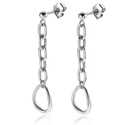 45mm ZINZI zilveren oorstekers met ovale schakels en ovale hanger ZIO2481