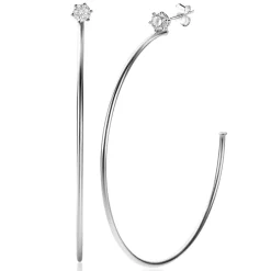 55mm ZINZI zilveren oorstekers 5mm witte zirconia met halve oorringen 55mm en 1,5mm buisdikte ZIO2574