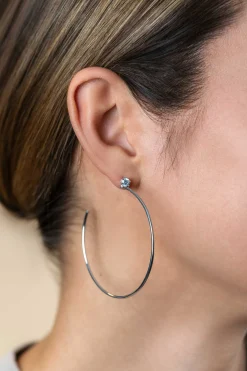 55mm ZINZI zilveren oorstekers 5mm witte zirconia met halve oorringen 55mm en 1,5mm buisdikte ZIO2574