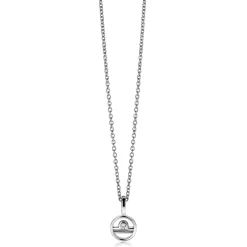 9mm ZINZI zilveren Weegschaal sterrenbeeldhanger bezet met witte zirconia ZIH-WEE (zonder collier)