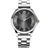 ZINZI Classy Mini horloge 30mm grijze wijzerplaat stalen kast en band ziw1224