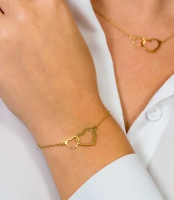 ZINZI Gold 14 karaat gouden jasseron armband open harten 18-20cm ZGA114
