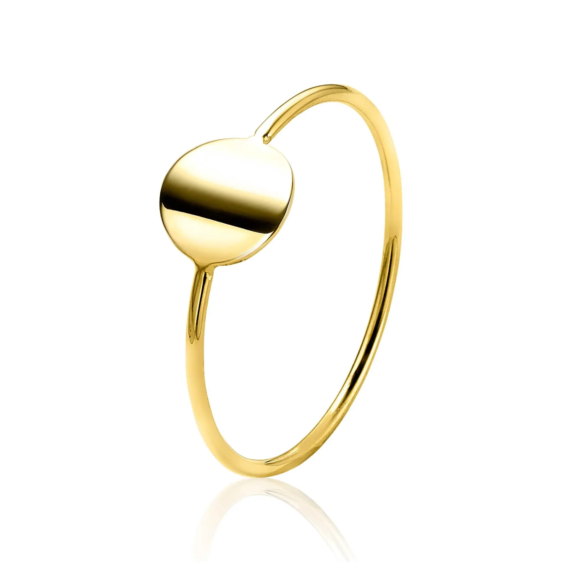 ZINZI Gold 14 karaat gouden ring glad rond ZGR215