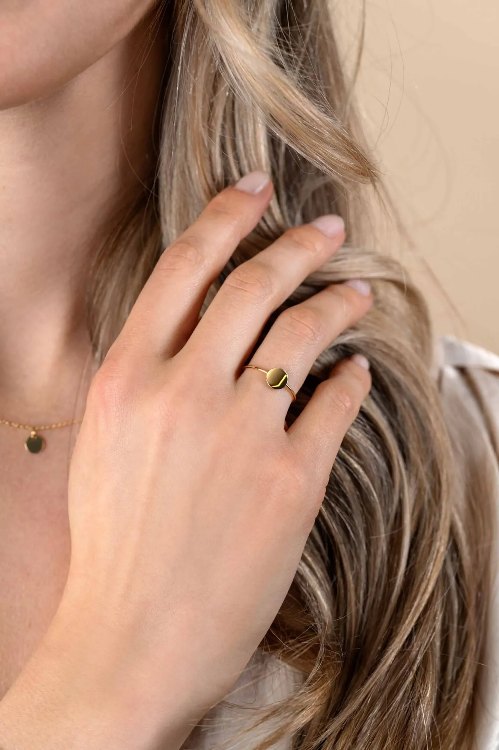 ZINZI Gold 14 karaat gouden ring glad rond ZGR215
