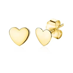 ZINZI Gold 14 karaat gouden oorknoppen glad hartje ZGO214