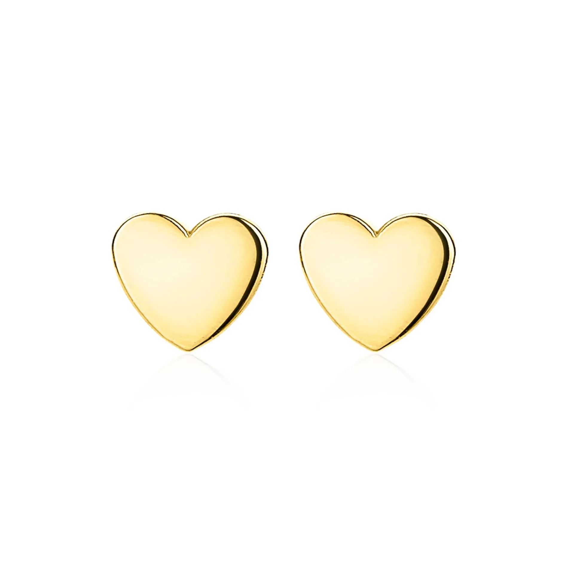 ZINZI Gold 14 karaat gouden oorknoppen glad hartje ZGO214