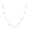 ZINZI Gold 14 karaat gouden massieve ketting met 9 bungelende rondjes 40-45cm ZGC488