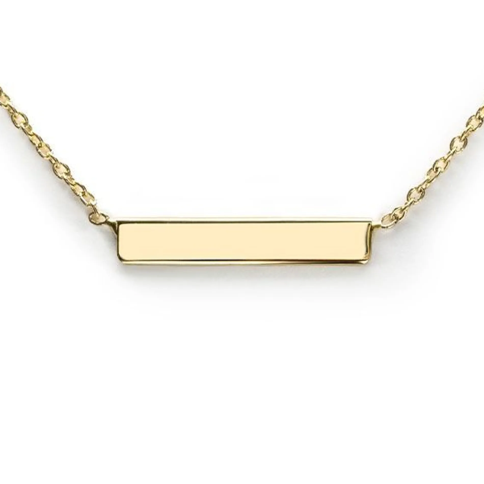 ZINZI Gold 14 karaat gouden collier plaatje glad 42cm ZGC176