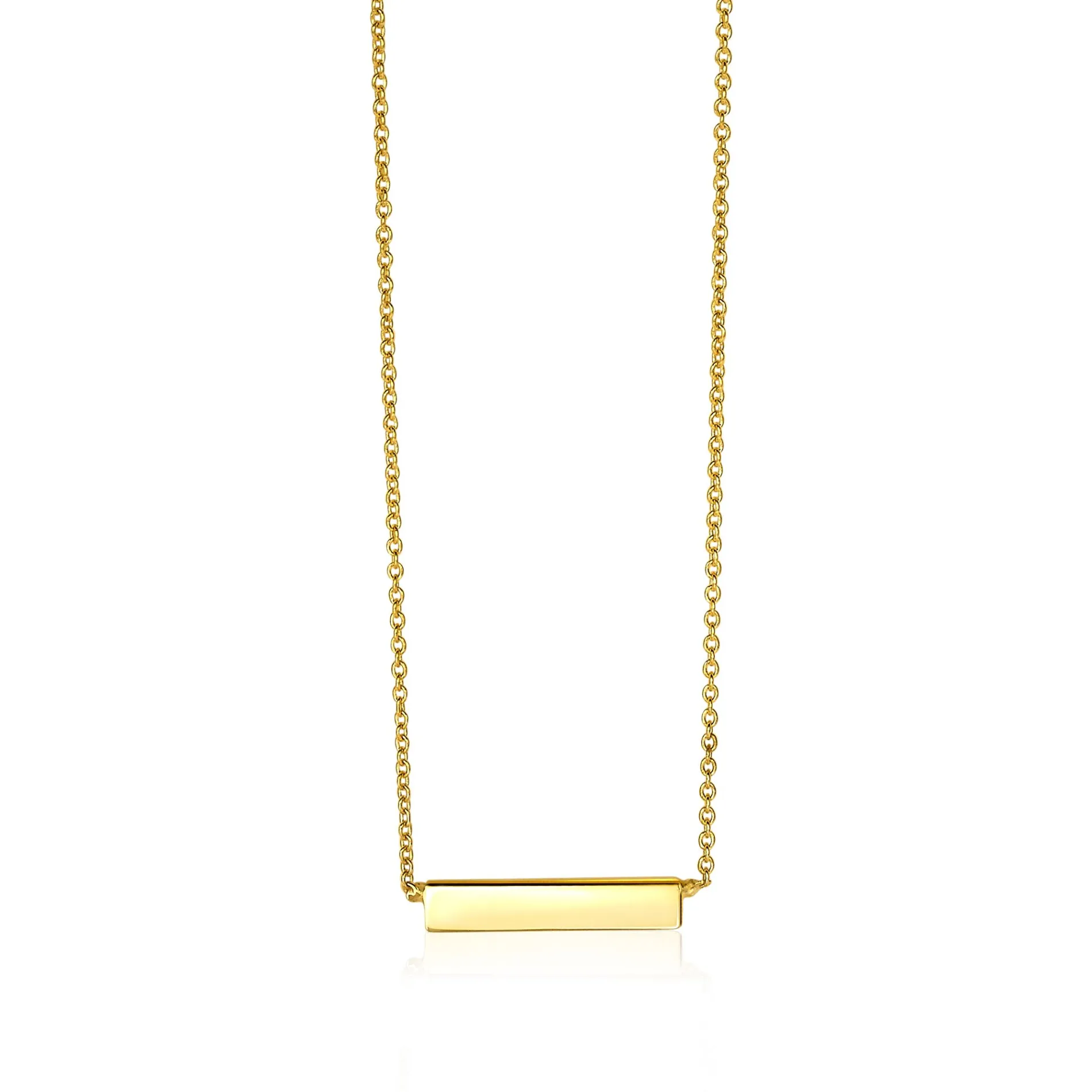 ZINZI Gold 14 karaat gouden collier plaatje glad 42cm ZGC176