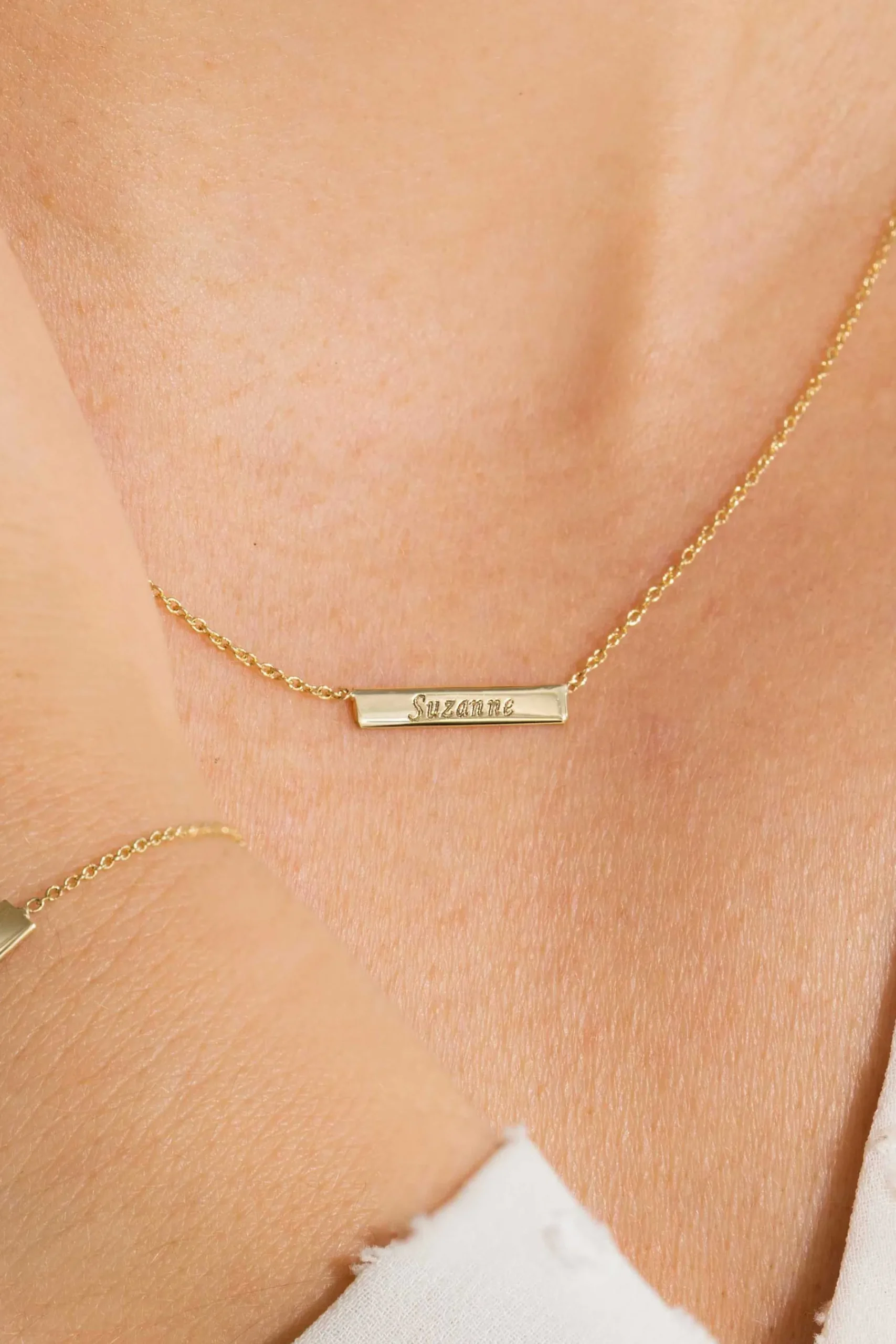 ZINZI Gold 14 karaat gouden collier plaatje glad 42cm ZGC176