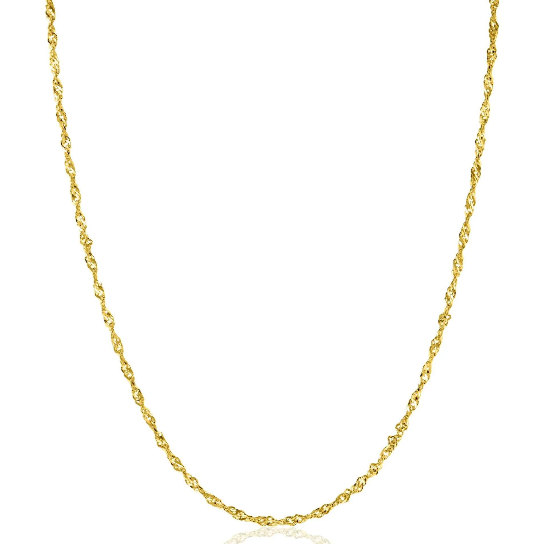 ZINZI Gold 14 karaat gouden massieve Singapore ketting 1,8mm breed 41-43cm ZGC501