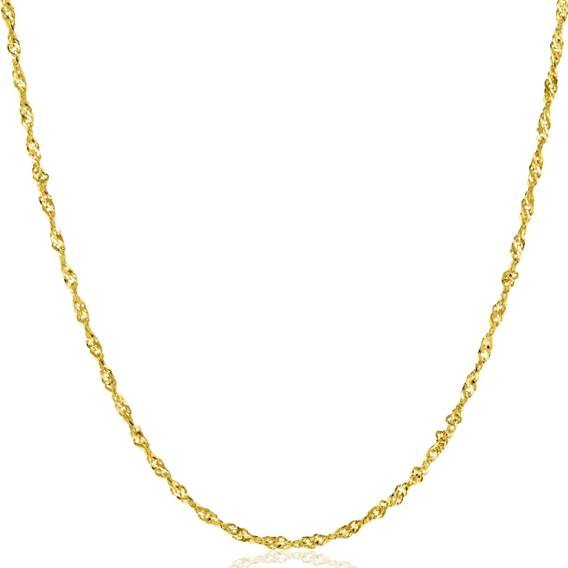 ZINZI Gold 14 karaat gouden massieve Singapore ketting 1,8mm breed 41-43cm ZGC501
