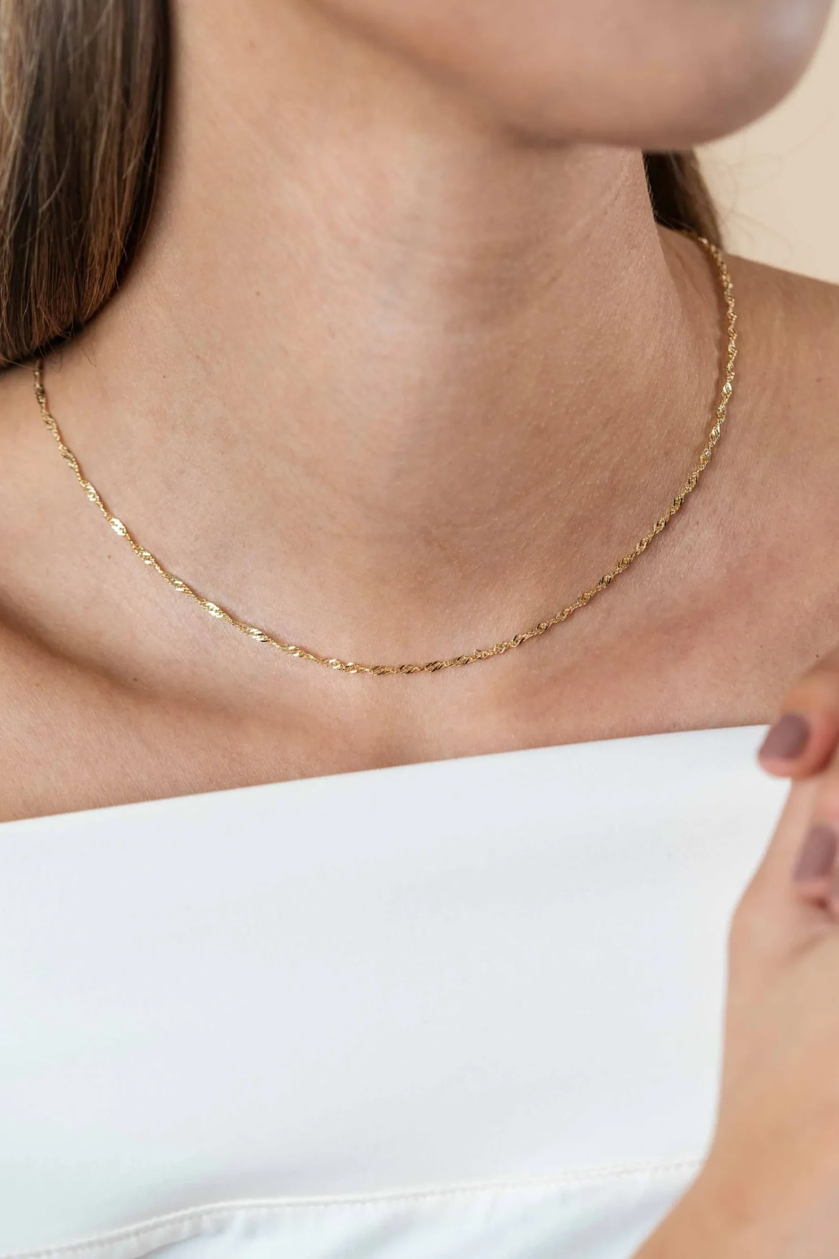 ZINZI Gold 14 karaat gouden massieve Singapore ketting 1,8mm breed 41-43cm ZGC501