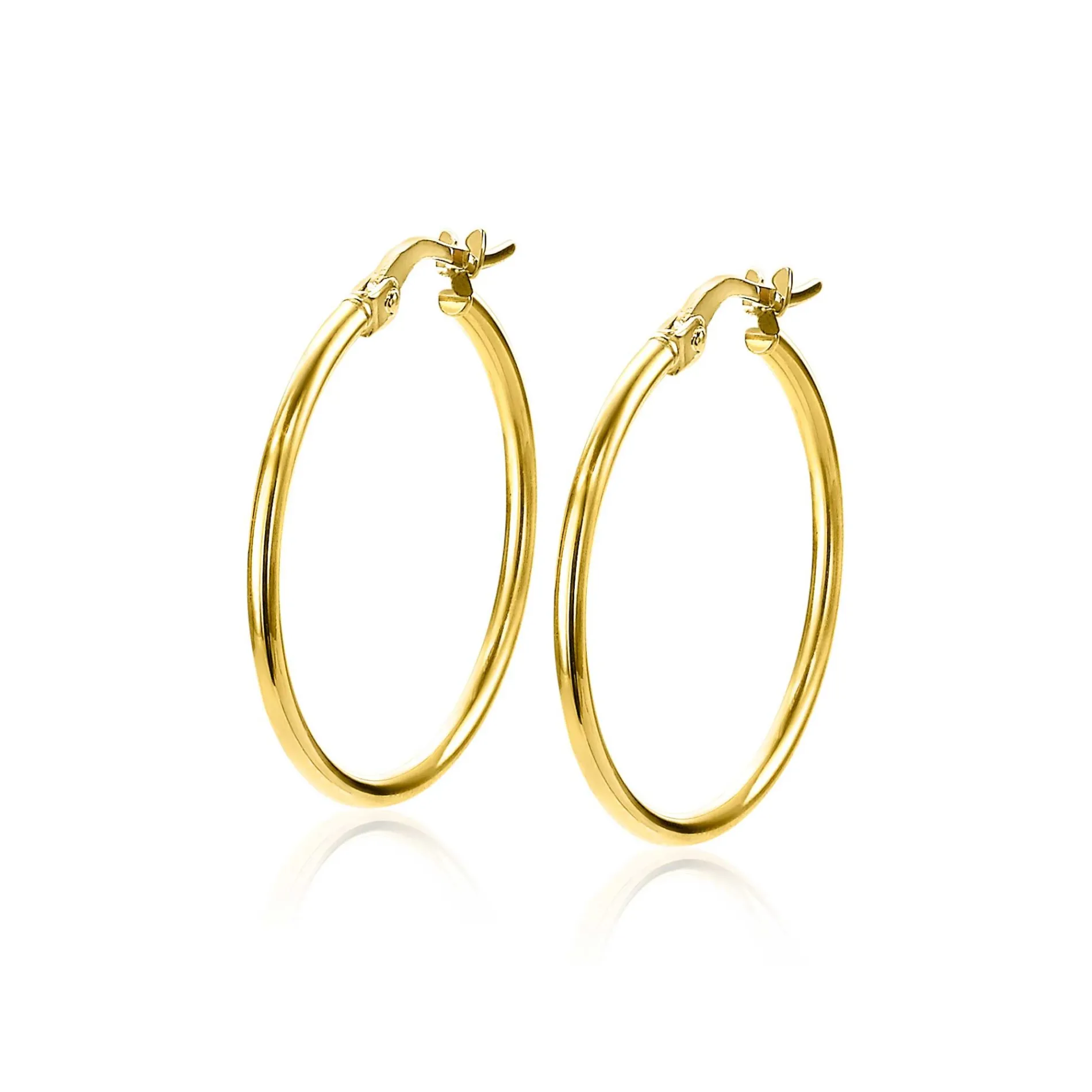ZINZI Gold 14 karaat gouden oorringen ronde buis 23 x 1,5mm ZGO260