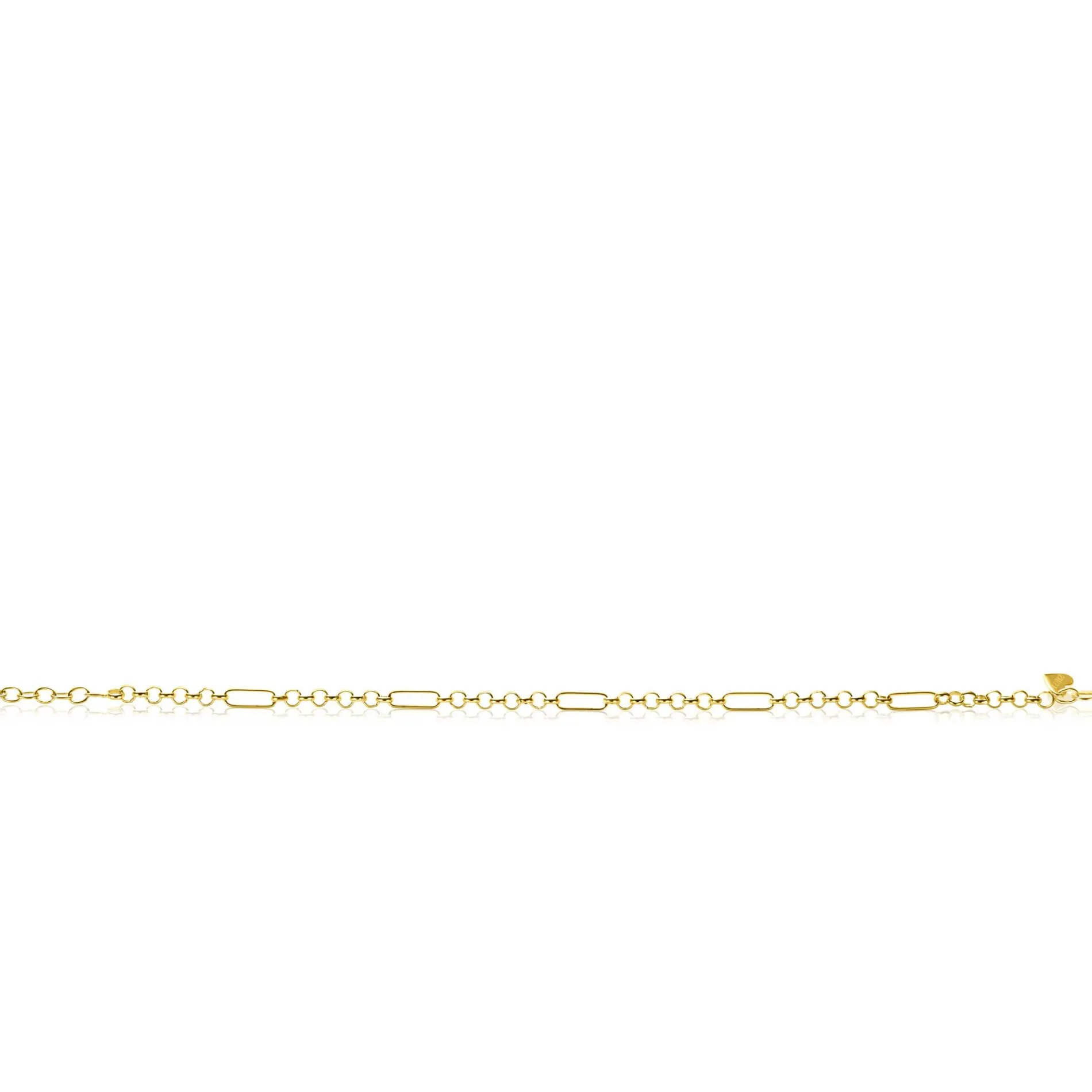 ZINZI Gold 14 karaat gouden massieve armband met vier paperclip-schakels gecombineerd met jasseron schakels 17-19cm ZGA495