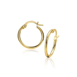 ZINZI Gold 14 karaat gouden oorringen ronde buis 15 x 1,5mm ZGO127