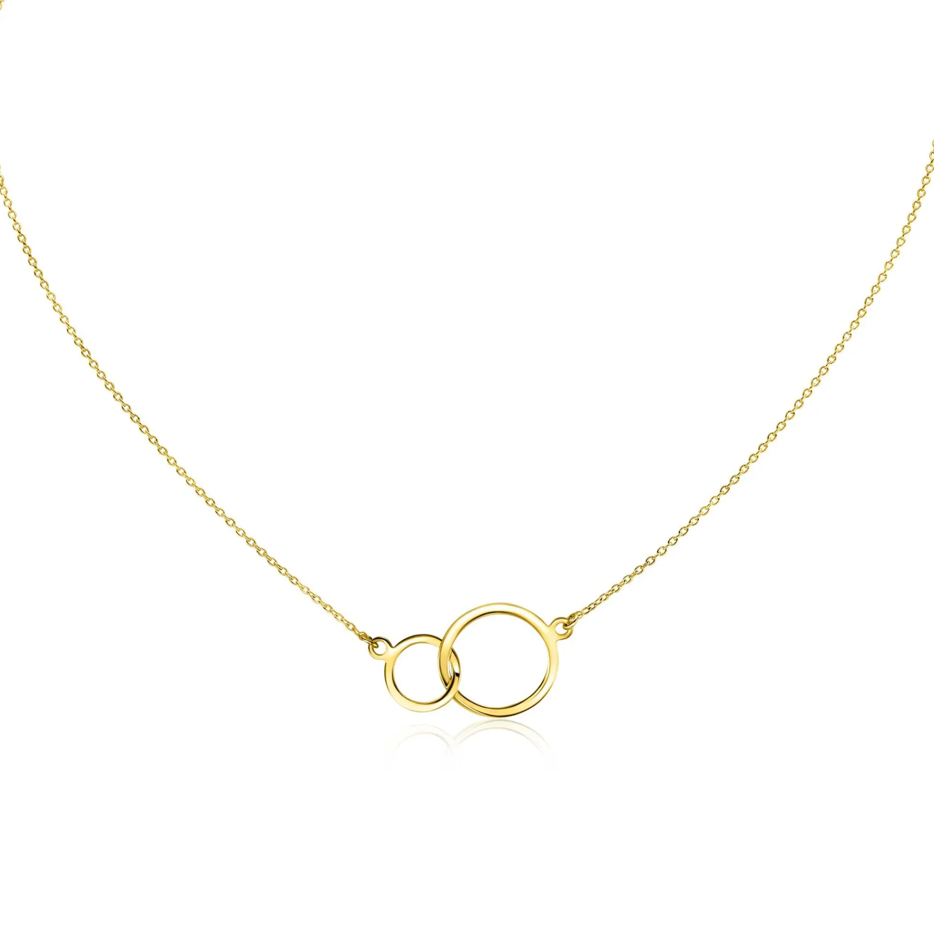 ZINZI Gold 14 karaat gouden jasseron ketting ronde vormen 42cm ZGC113