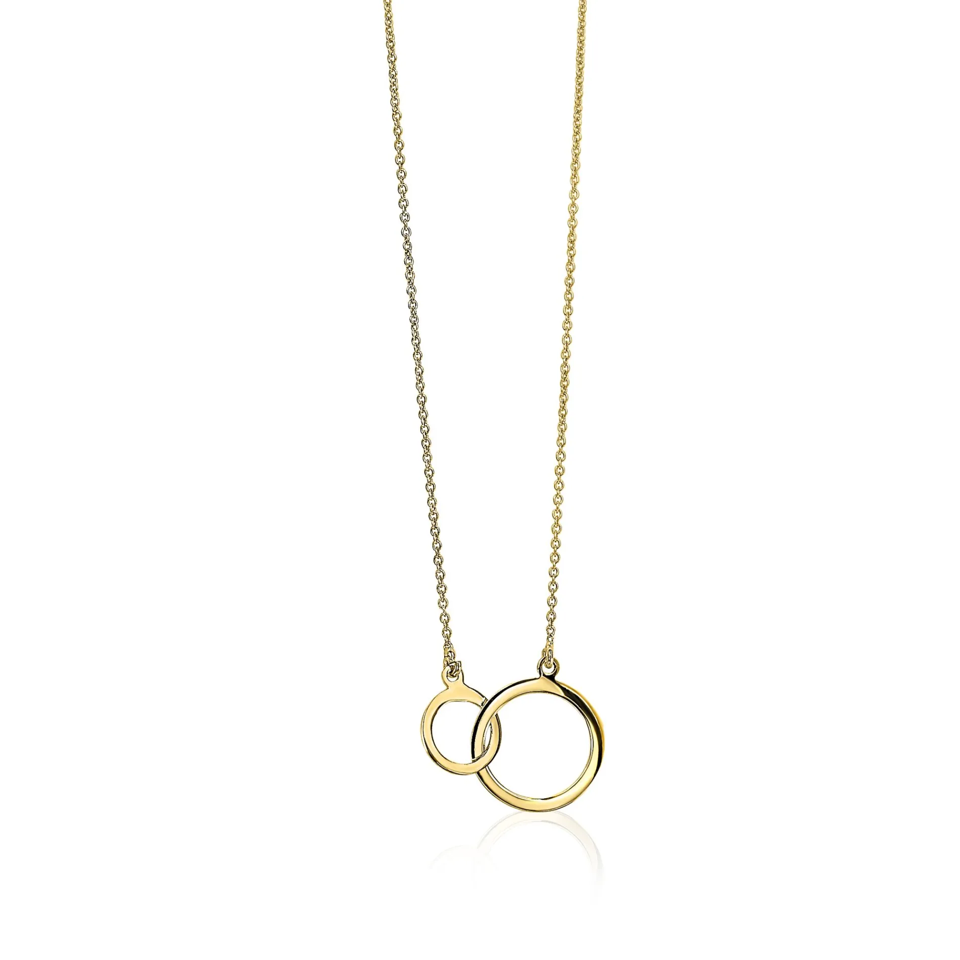 ZINZI Gold 14 karaat gouden jasseron ketting ronde vormen 42cm ZGC113