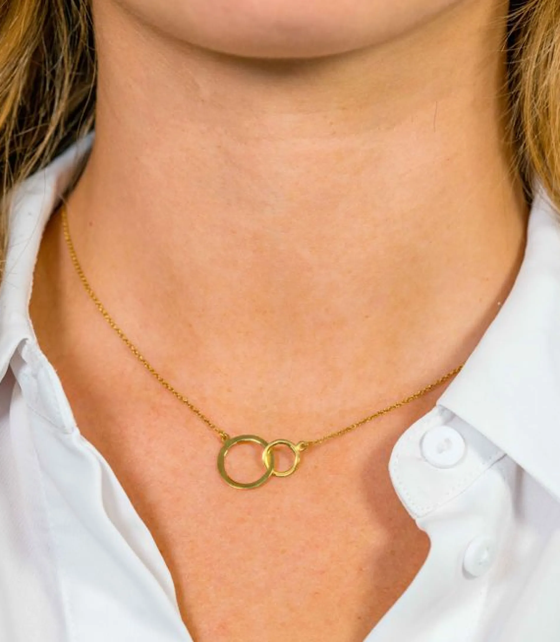 ZINZI Gold 14 karaat gouden jasseron ketting ronde vormen 42cm ZGC113