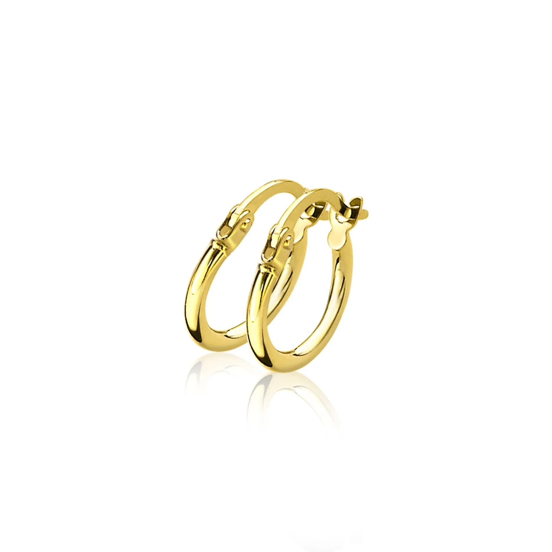 ZINZI Gold 14 karaat gouden oorringen ronde buis 12 x 1,5mm ZGO125