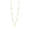 ZINZI Gold 14 karaat gouden collier met 7 rondjes 45cm ZGC167