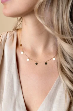 ZINZI Gold 14 karaat gouden collier met 7 rondjes 45cm ZGC167