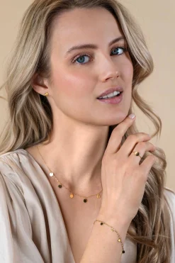 ZINZI Gold 14 karaat gouden collier met 7 rondjes 45cm ZGC167