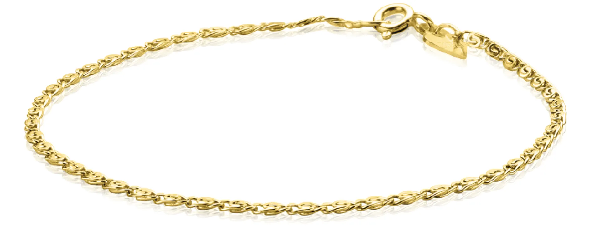 ZINZI Gold 14 karaat gouden fantasie schakel-armband 1,6mm breed ZGA295