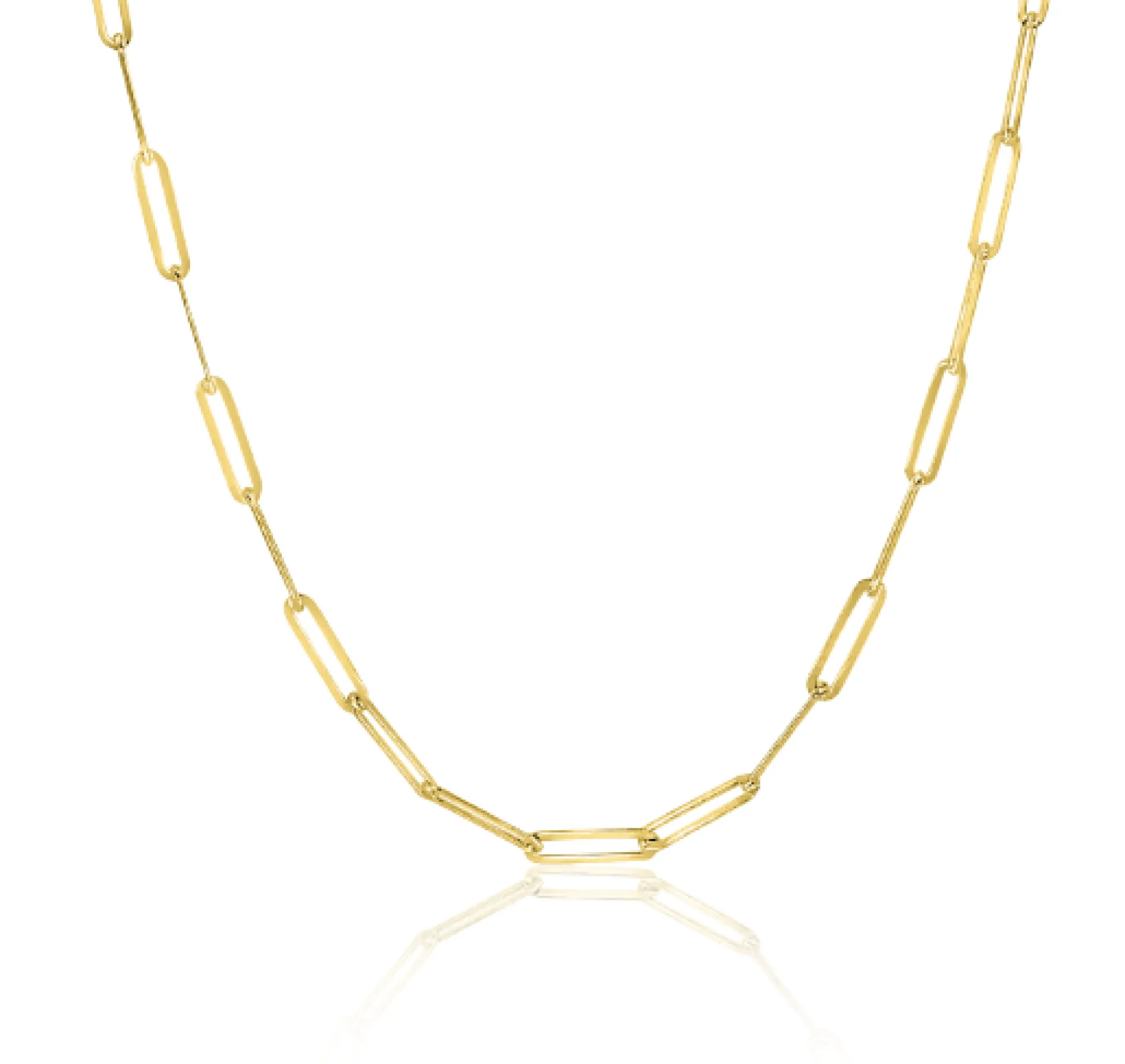 ZINZI Gold 14 karaat gouden collier 45cm met paperclip schakels 1,6mm breed ZGC298