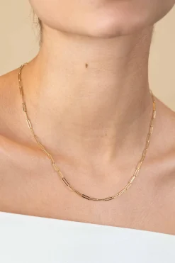 ZINZI Gold 14 karaat gouden collier 45cm met paperclip schakels 1,6mm breed ZGC298