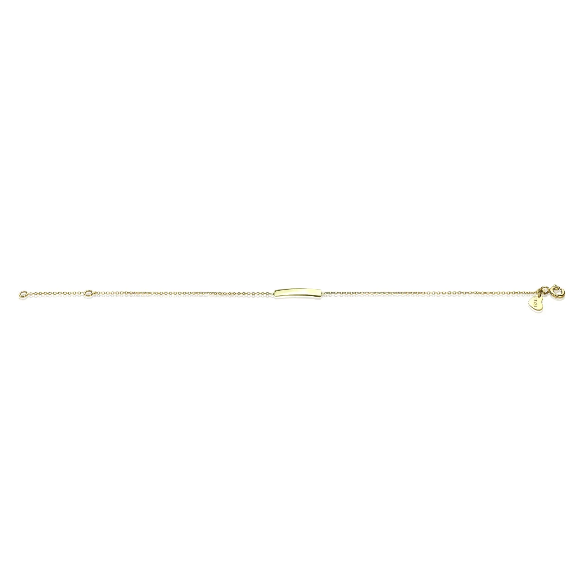 ZINZI Gold 14 karaat gouden armband plaatje glad ZGA176