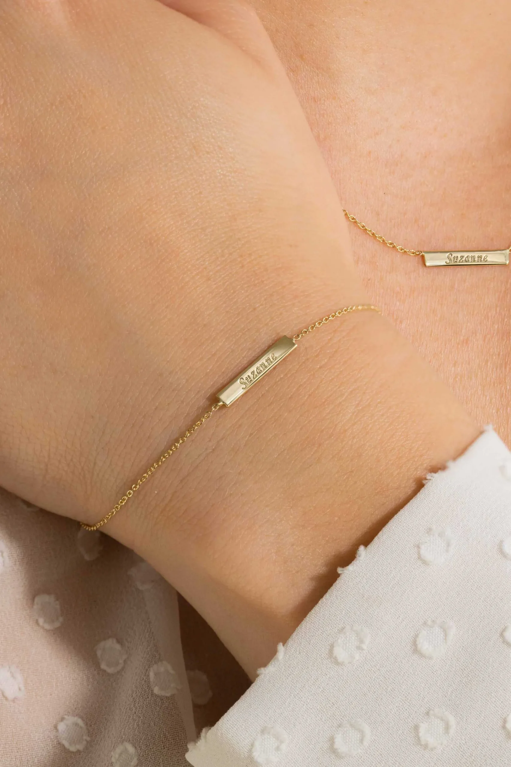 ZINZI Gold 14 karaat gouden armband plaatje glad ZGA176