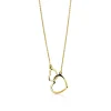 ZINZI Gold 14 karaat gouden jasseron ketting open harten 42cm ZGC114