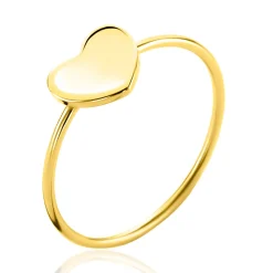 ZINZI Gold 14 karaat gouden ring met glanzend hartje ZGR486