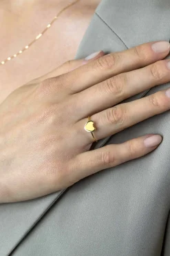 ZINZI Gold 14 karaat gouden ring met glanzend hartje ZGR486