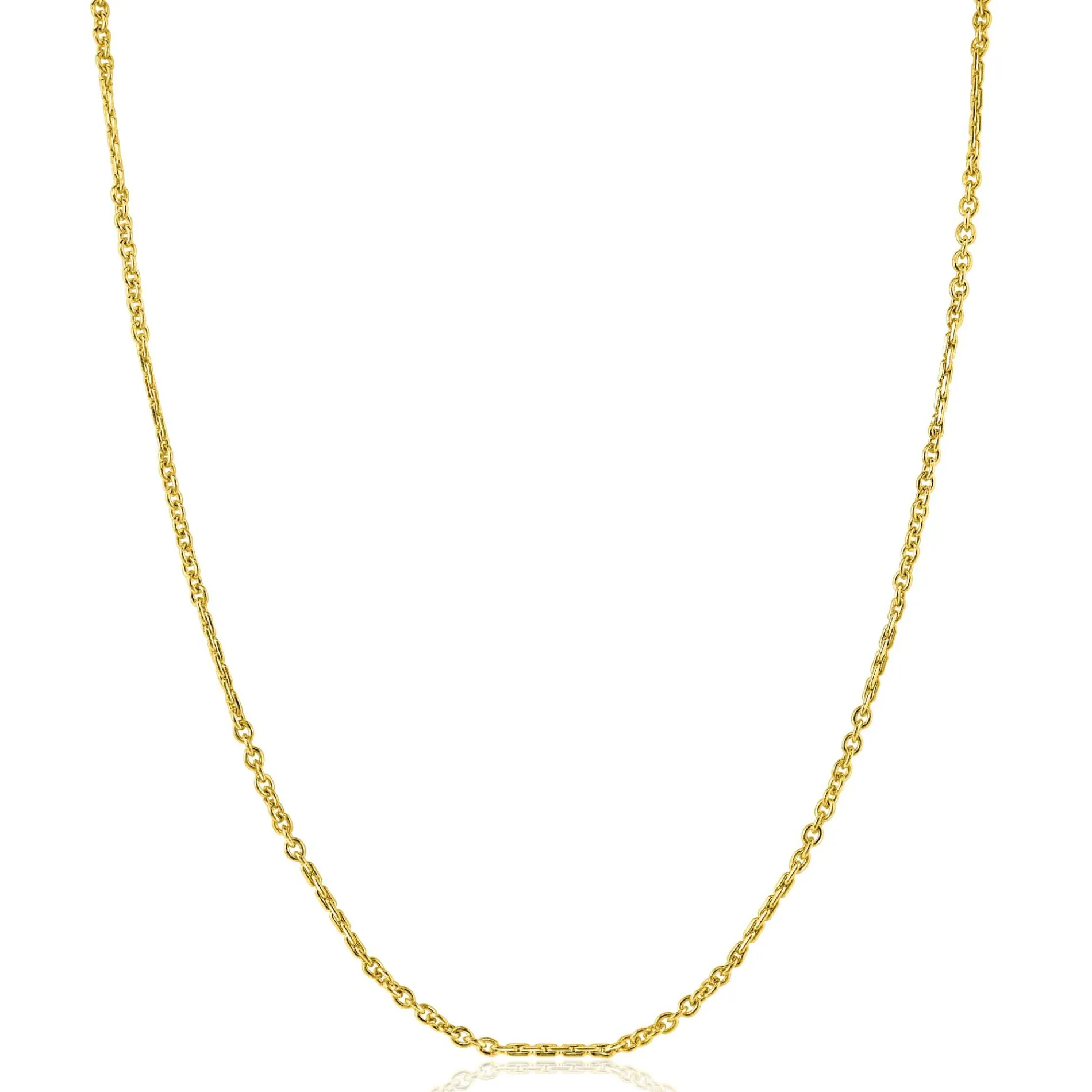 ZINZI Gold 14 karaat gouden massieve ketting met bewerkte gedraaide staafjes en fijne jasseron schakels 2mm breed 41-43cm ZGC500