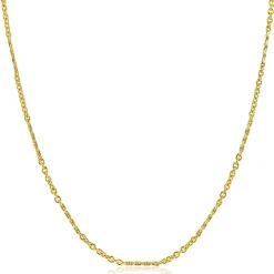 ZINZI Gold 14 karaat gouden massieve ketting met bewerkte gedraaide staafjes en fijne jasseron schakels 2mm breed 41-43cm ZGC500