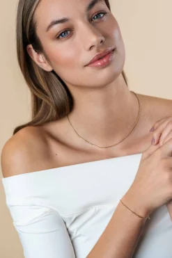 ZINZI Gold 14 karaat gouden massieve ketting met bewerkte gedraaide staafjes en fijne jasseron schakels 2mm breed 41-43cm ZGC500