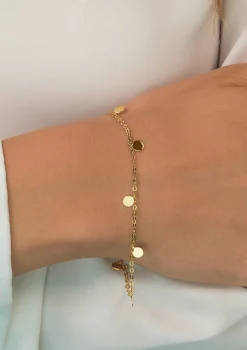 ZINZI Gold 14 karaat gouden armband ronde plaatjes ZGA167