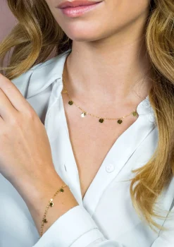 ZINZI Gold 14 karaat gouden armband ronde plaatjes ZGA167